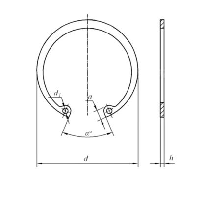 Industrie du commerce de détail JIS Standard Countersunk 304 en acier inoxydable Retenant Circuit externe Snap Ring DIN471 avec Performance