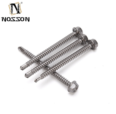 Écrous de toiture à tête hexagonale galvanisés en acier inoxydable à forage automatique avec laveuse en caoutchouc ST3.9 ST4.2 ST4.8 ST5.5 ST6.3 pour toiture