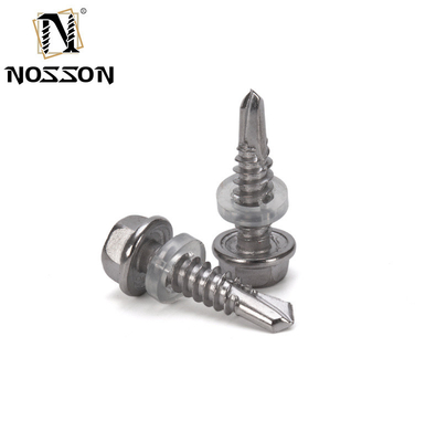 Écrous de toiture à tête hexagonale galvanisés en acier inoxydable à forage automatique avec laveuse en caoutchouc ST3.9 ST4.2 ST4.8 ST5.5 ST6.3 pour toiture