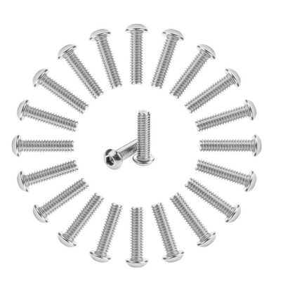 Système de mesure métrique 1/4-20 x 1 pouce en acier inoxydable Tête de plaque Socket Cap Boulons vis 18-8 304 Grade Allen Hex Drive