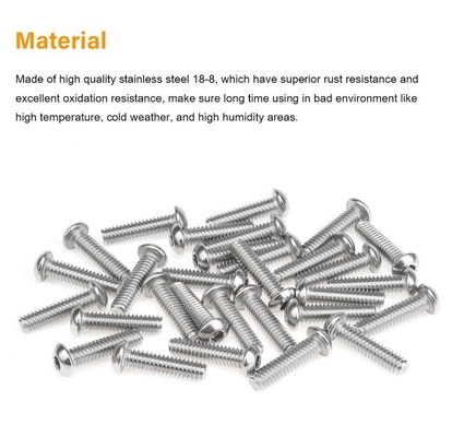 Système de mesure métrique 1/4-20 x 1 pouce en acier inoxydable Tête de plaque Socket Cap Boulons vis 18-8 304 Grade Allen Hex Drive