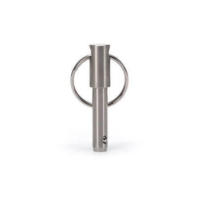 Pin de verrouillage à bille chargé à la source en acier inoxydable argenté personnalisé pour l'expédition aérienne et les solutions de personnalisation professionnelles