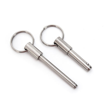 Pin de verrouillage à bille chargé à la source en acier inoxydable argenté personnalisé pour l'expédition aérienne et les solutions de personnalisation professionnelles