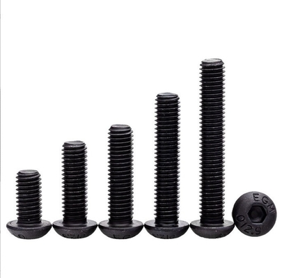 ISO Standard Pan Head 1/4-20*1/2 pouces Grade 12.9 Screw à prise hexagonale noire avec fil complet et entraînement hexagonal