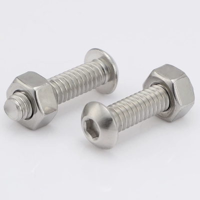 1/4-20 x 1/2 pouce bouton tête prise cap boulons 18-8 acier inoxydable 304 finition simple plein fil Allen Hex Drive Pan tête