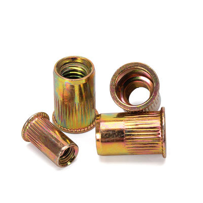 Produits alimentaires et boissons DIN Standard Rivnut en acier zincé à tête plate fileté à filetage insert de rivets Nutsert Noix de capuchon creusée pour l'industrie