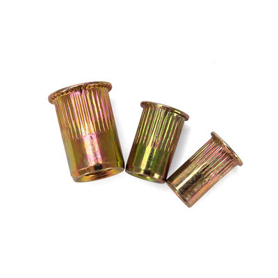 Produits alimentaires et boissons DIN Standard Rivnut en acier zincé à tête plate fileté à filetage insert de rivets Nutsert Noix de capuchon creusée pour l'industrie