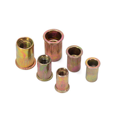 Produits alimentaires et boissons DIN Standard Rivnut en acier zincé à tête plate fileté à filetage insert de rivets Nutsert Noix de capuchon creusée pour l'industrie