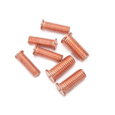 M8 Modèle GB Standard Custom Red Copper Hex Head Bolts avec vis de soudage plaqué au zinc