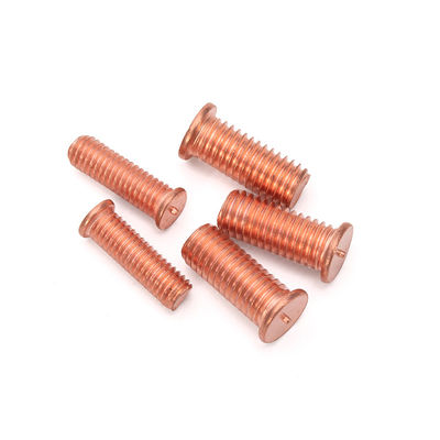 M8 Modèle GB Standard Custom Red Copper Hex Head Bolts avec vis de soudage plaqué au zinc
