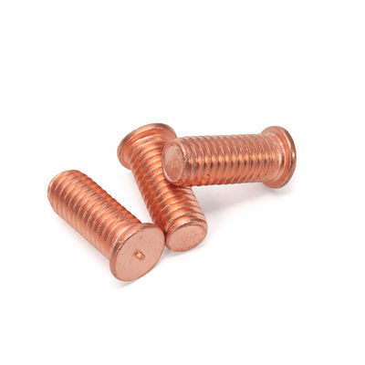 M8 Modèle GB Standard Custom Red Copper Hex Head Bolts avec vis de soudage plaqué au zinc