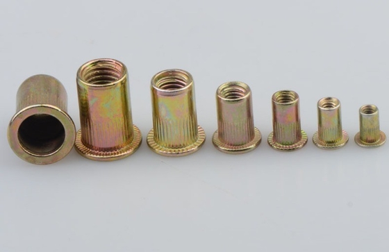 17*10*2.3 Titane en acier au carbone couleur plaquée en zinc grain vertical tête plate combinaison de noix de rivet 150pcs