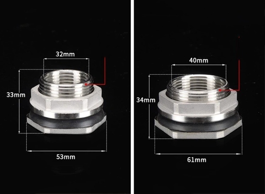 Connecteur de réservoir d'eau en cuivre à connexion égale à deux tétons 1/2 &quot; 3/4 &quot; 1&quot; Tuyau en laiton mâle à clé simple et lâche raccords pivotants jointe à écrous