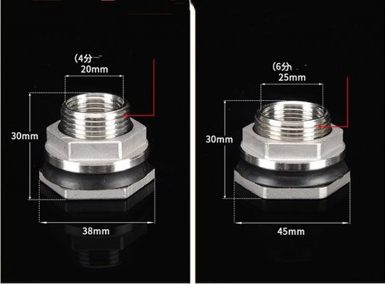 Connecteur de réservoir d'eau à cloisons égales en acier inoxydable de 1/2 pouce pour les connexions d'eau durables dans les applications industrielles