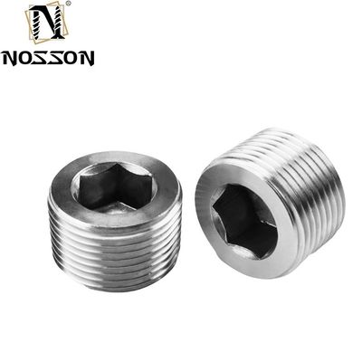 Screw hydraulique enduite en zinc Hexagon Socket Pipe Plug Filé conique M8 M10 DIN906 pour les connexions de tuyaux industriels