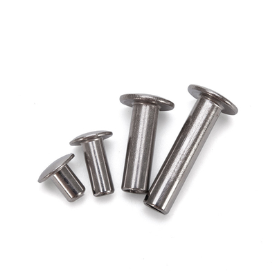 ANSI/ASME Standard Aluminium décoré en acier inoxydable brillant Tête plate demi creuse Rivet semi-tubulaire M2.5 pour sac en cuir