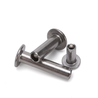 ANSI/ASME Standard Aluminium décoré en acier inoxydable brillant Tête plate demi creuse Rivet semi-tubulaire M2.5 pour sac en cuir