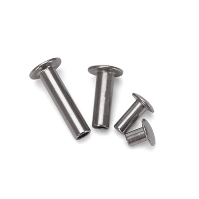 ANSI/ASME Standard Aluminium décoré en acier inoxydable brillant Tête plate demi creuse Rivet semi-tubulaire M2.5 pour sac en cuir