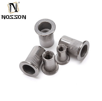 Traitement de l'eau galvanisée Noix de rivet en laiton zinc plaqué fileté Tête plate Points de grincement Points de tirage Noix de rivet Norme DIN pour le traitement de l'eau