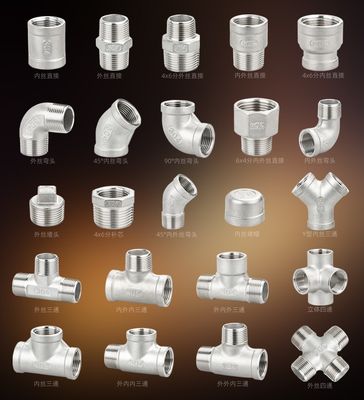 3/8" 1/2" 3/4" 11/4" 1" 11/2" 2" 2-1/2" 3" 4" Tuyaux en acier inoxydable de coulée NPT adaptés aux applications à haute température
