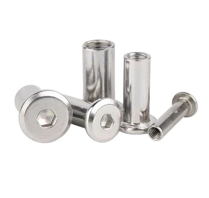 M5 M6 M8 M10 M12 Tête plate Tête de sortie Tête de connecteur de meuble Manche de fût de noix avec matériau en acier inoxydable standard DIN