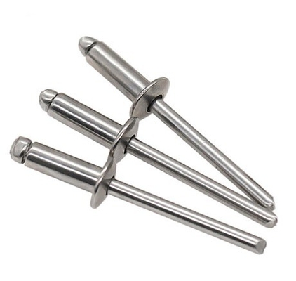 Rivet à tête ronde plate et aveugle en acier inoxydable brillant Finition pour des exigences de fixation durables à l'aide de Rivet à traction