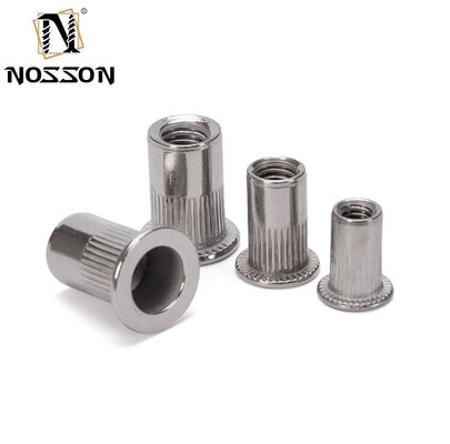 Acier inoxydable pour travaux miniers 304 316 à rouleaux ronds, tête plate, écrousse à rivets aveugles et finition zincée