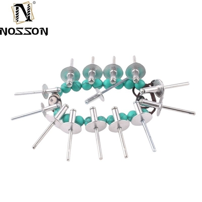Tête de dôme à rivets aveugle en acier d'aluminium type à extrémité ouverte Standard de l'industrie de la peinture de couleur avec grande bride et conception de rainure