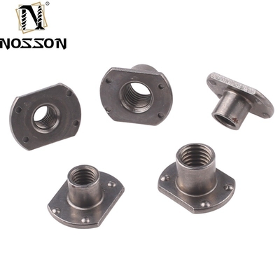 M6 M8 M10 Connecteur pour meubles en acier inoxydable Base ronde plate Baril fileté T Noix de soudure pour applications dans les systèmes pétroliers et gaziers