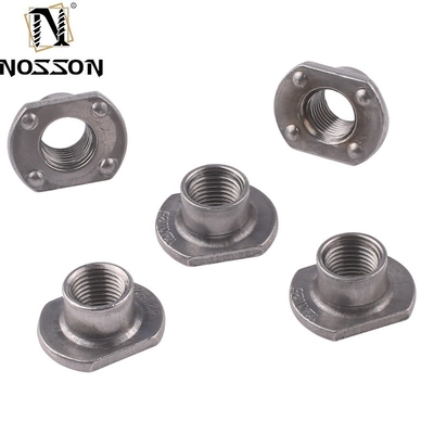M6 M8 M10 Connecteur pour meubles en acier inoxydable Base ronde plate Baril fileté T Noix de soudure pour applications dans les systèmes pétroliers et gaziers