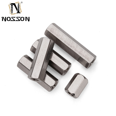 Acier inoxydable minier 201/304/316 M4 M5 M6 M6 M16 Longues écrous d'accouplement hexagonal à filetage hexagonal DIN6334 3/8 &quot;-16 x 1-1/8