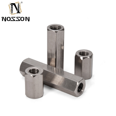 Acier inoxydable minier 201/304/316 M4 M5 M6 M6 M16 Longues écrous d'accouplement hexagonal à filetage hexagonal DIN6334 3/8 &quot;-16 x 1-1/8