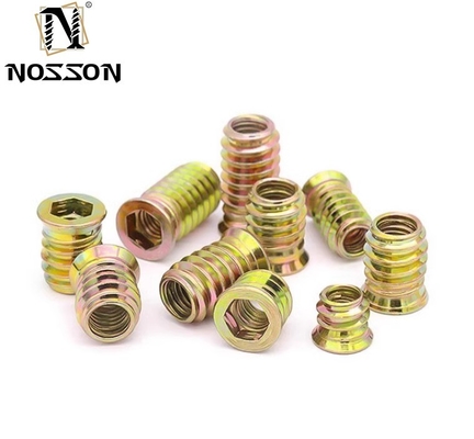 Système de mesure métrique Couleur Zinc plat M6 M8 M10 Meubles Noix d'insertion en bois pour l'industrie du bois