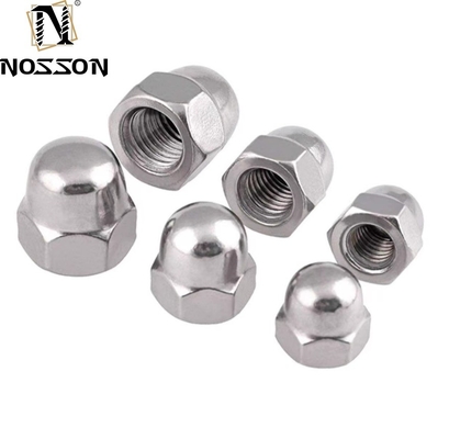 Système de mesure métrique 304 316 en acier inoxydable Noix de capuchon hexagonale M3 m4 m5 m8 DIN1587 Noix de gland de dôme hexagonal pour l'exploitation minière durable