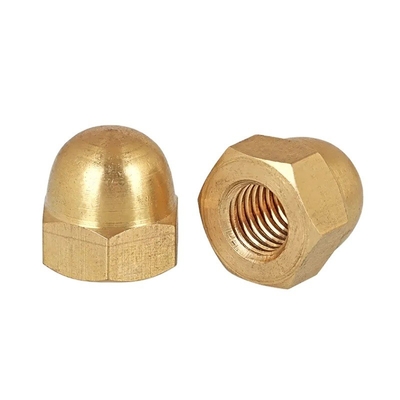 Traitement de l'eau DIN Standard Yellow Coating Brass Finish Zinc Flake Coated Hex Cap Nut Acorn Nut avec Cap Hexagon Dome