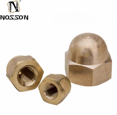 Traitement de l'eau DIN Standard Yellow Coating Brass Finish Zinc Flake Coated Hex Cap Nut Acorn Nut avec Cap Hexagon Dome