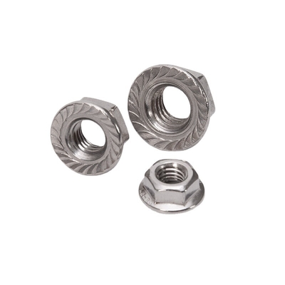 Noix de flange à 12 points DIN6923 Auto-verrouillage en acier inoxydable avec finition en oxyde noir et système de mesure en pouces impériaux
