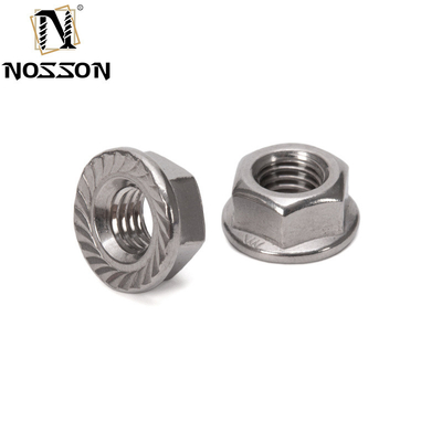Noix de flange à 12 points DIN6923 Auto-verrouillage en acier inoxydable avec finition en oxyde noir et système de mesure en pouces impériaux