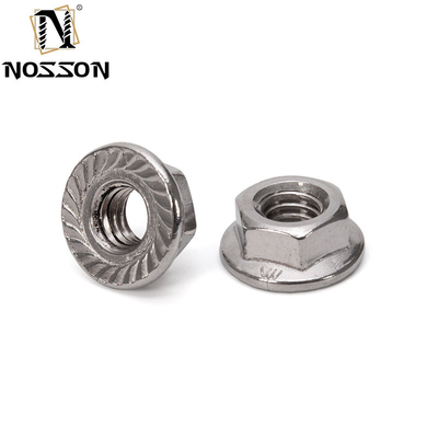 Noix de flange à 12 points DIN6923 Auto-verrouillage en acier inoxydable avec finition en oxyde noir et système de mesure en pouces impériaux