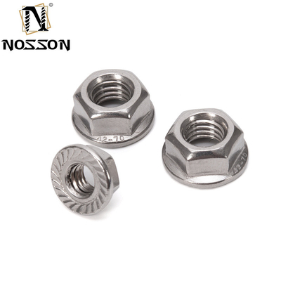 Noix de flange à 12 points DIN6923 Auto-verrouillage en acier inoxydable avec finition en oxyde noir et système de mesure en pouces impériaux