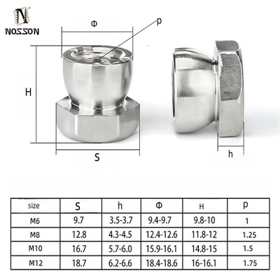 Noix métrique de rupture en acier M8 M10 M12 pour M3 M4 M5 M6 1/4 3/8 5/16 Poids lourd et performances durables