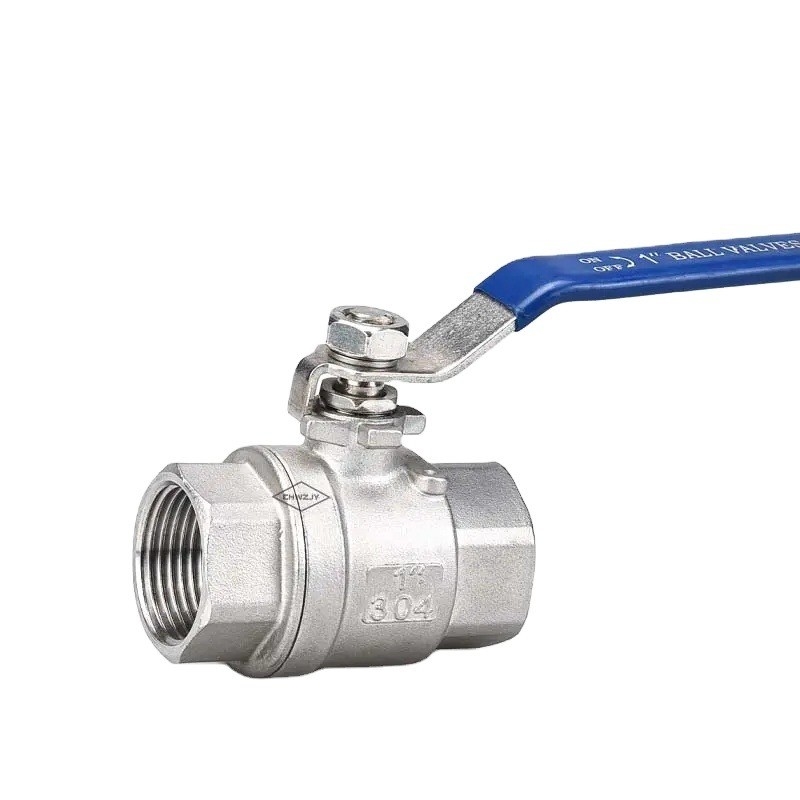 Température normale SS316/304 2 pièces de soupape à bille en acier inoxydable pour les supports hydrauliques 1000psi BSP NPT fileté