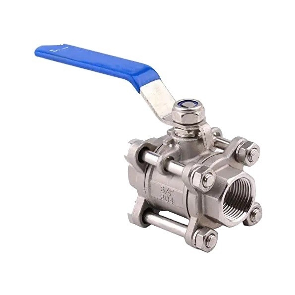 Valve à bille en acier inoxydable 2 3 4 pouces NPT fil femelle 3 pièces plein port manuel d'exploitation ISO9001 certifié non standard