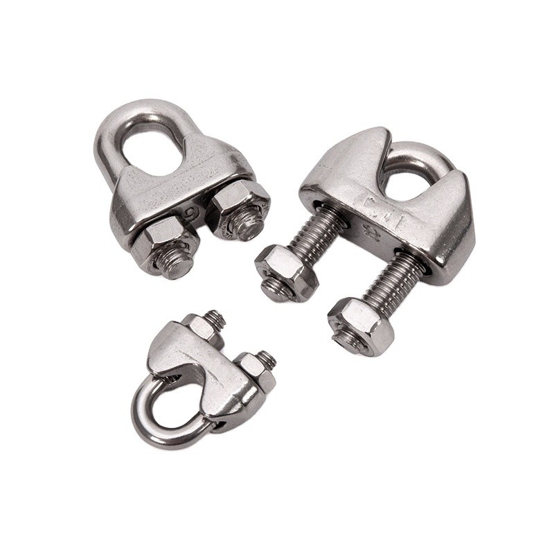 Taille métrique DIN Clip de câble en acier inoxydable standard Clampe de câble de gréement maritime forgée avec support personnalisé OEM