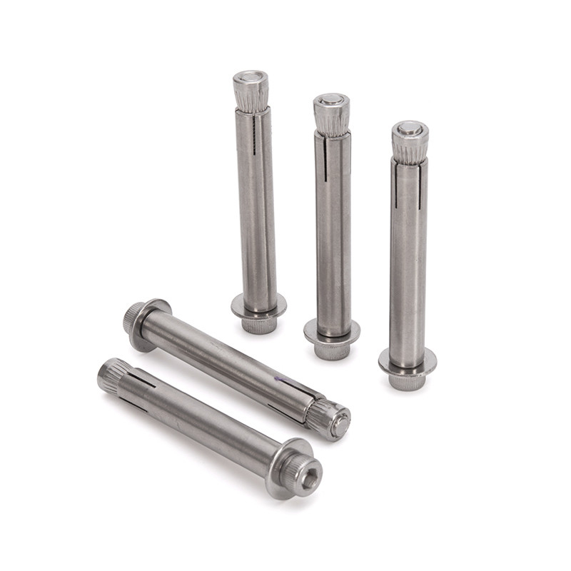 Finition brillante SS304 Hexagon vis d'expansion à manche intégrée pour l'installation d'ancrage en béton Durée de vie plus longue Revêtement TiCN