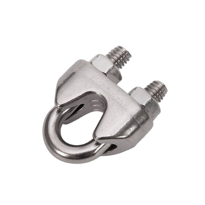 Clampe à câbles en fil de fer forgé DIN 741 de 10 mm pour les ensembles de gréements marins en acier inoxydable poli dans l'industrie générale