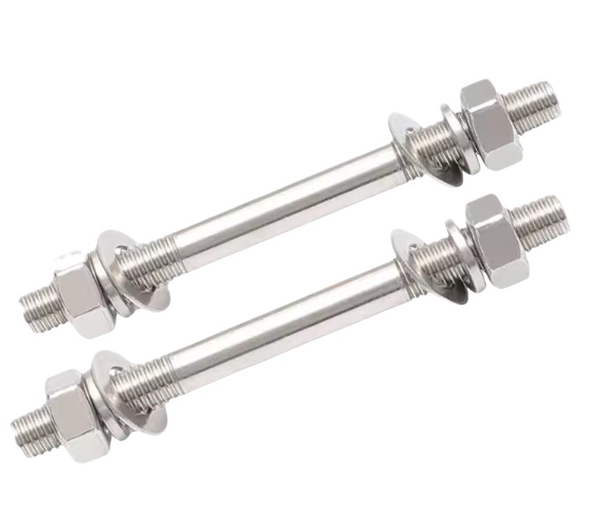 Barres à fil en acier inoxydable personnalisées à fil complet avec écrous lourds et finition brillante standard