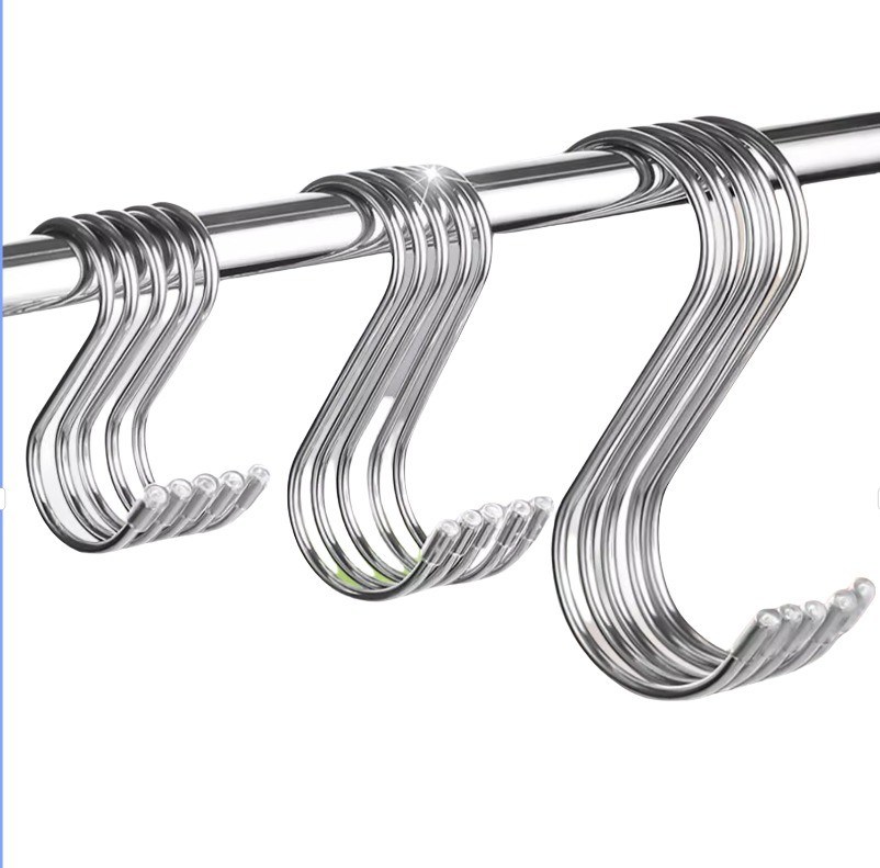 Système de mesure JIS standard INCH Crochets en forme de S Crochets en fer Porte de cuisine arrière suspendue Conception d'économie d'espace