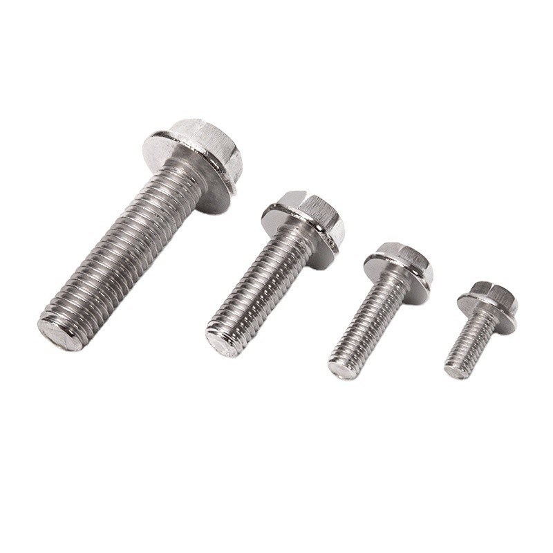 Écrou de flange dentée antidérapant en acier inoxydable DIN Standard 304 durable avec finition externe hexagonale