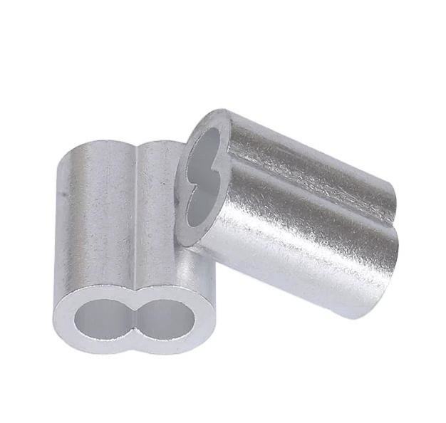 100sacs accessoires de ligne de pêche dans le tube connecteur de fil de tuyau crimp manches connecteur ovale en aluminium crimps manche pour m10